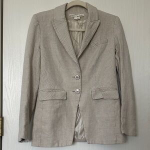 Veronica Beard Tweed Cream Checkered Blazer